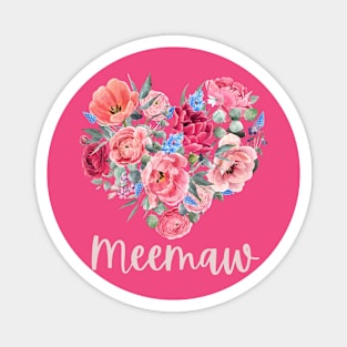 Floral Heart MEEMAW Magnet